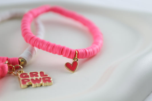 Power Girl Katsuki Armbänder – 2er Set | Handgefertigte Polymer Clay Perlenarmbänder