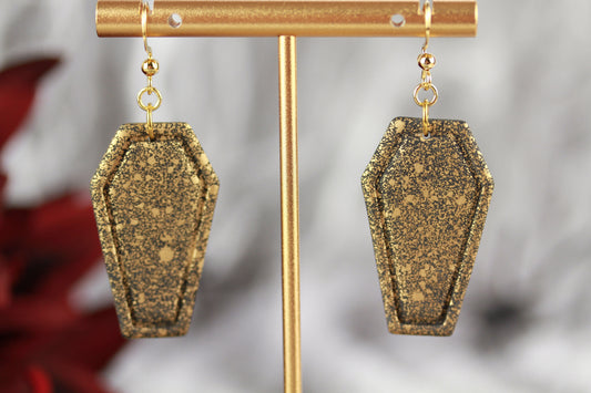 Sarg Ohrringe – Schwarze Polymer Clay Statement Ohrringe | Halloween Edition