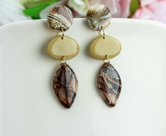 Ivory Mocha Leaf – Ohrringe
