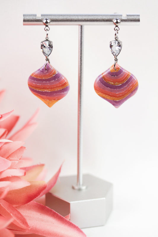 Sonnenaufgang Polymer Clay Ohrringe – Kollektion Mystic Sunset