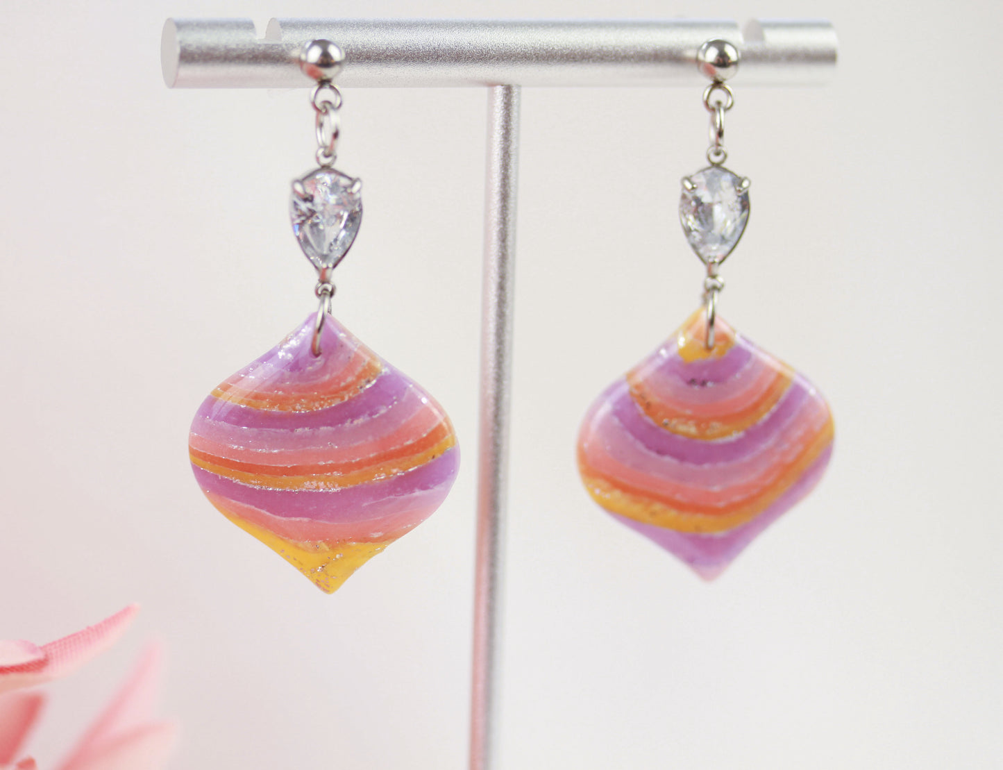 Sonnenaufgang Polymer Clay Ohrringe – Kollektion Mystic Sunset