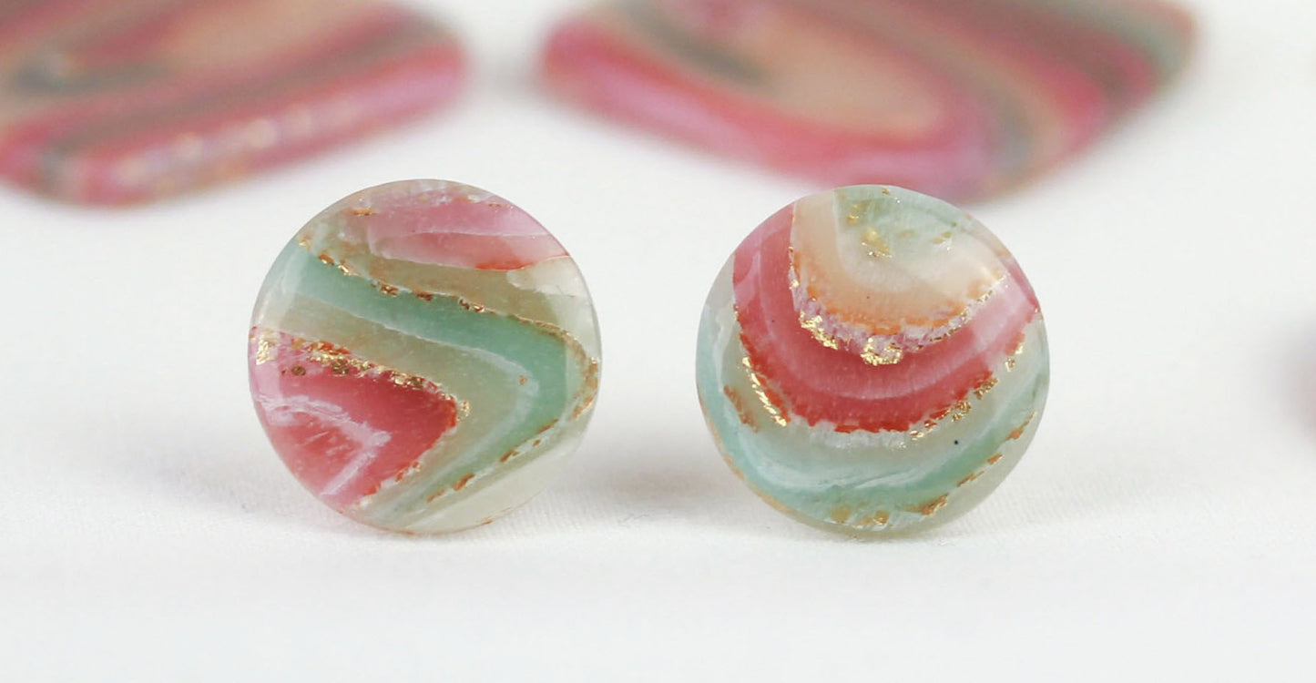 Elegante Polymer Clay Ohrringe – Kollektion Gilded Marble