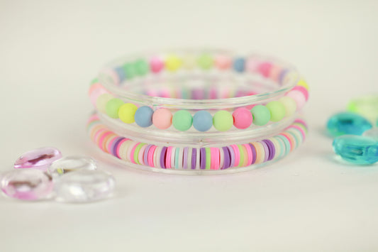 Pastell Katsuki Armbandset – 2-teilig | Handgefertigte Polymer Clay Armbänder