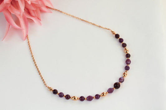 Amethyst Perlenkette – Naturstein für Ruhe, Klarheit & Inspiration