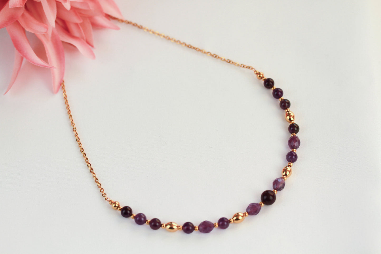 Amethyst Perlenkette – Naturstein für Ruhe, Klarheit & Inspiration