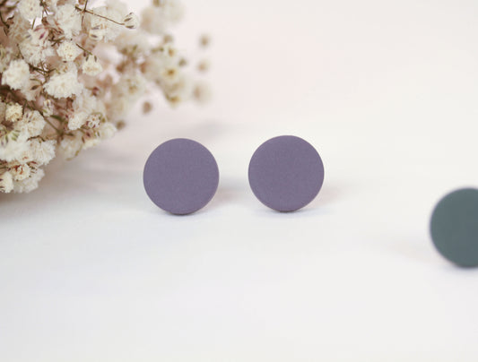 Grün-Lila Polymer Clay Ohrstecker – Statement Ohrringe | Kollektion Dewlight