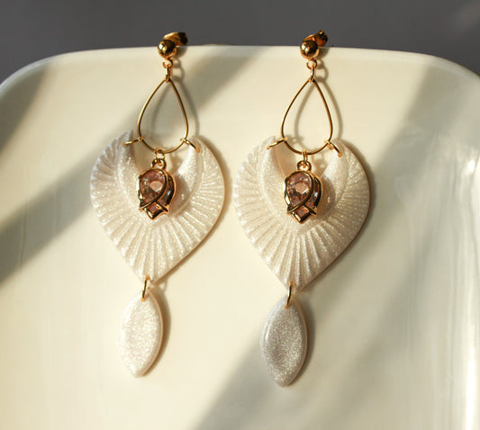 Mother-of-Pearl Leaf Drops - Ohrringe