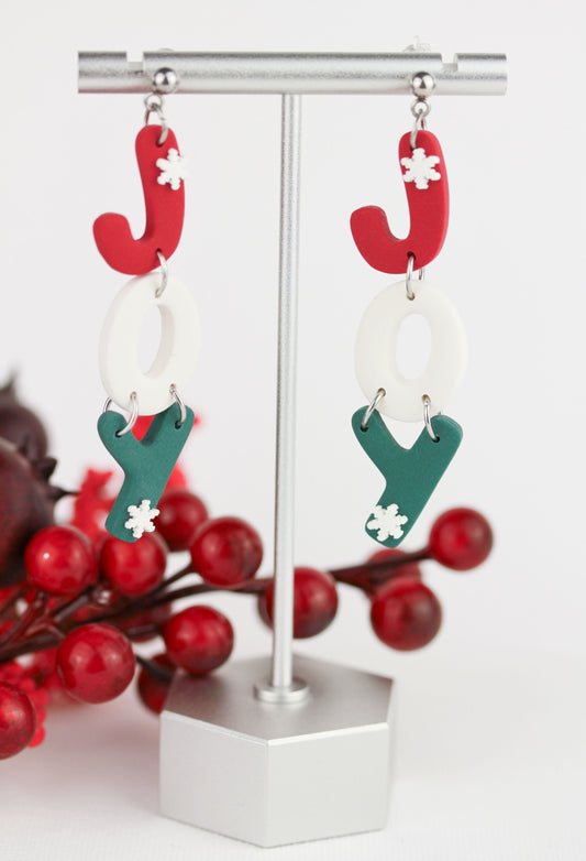 JOY Weihnachts Ohrringe – Handgefertigte Polymer Clay Statement Ohrringe