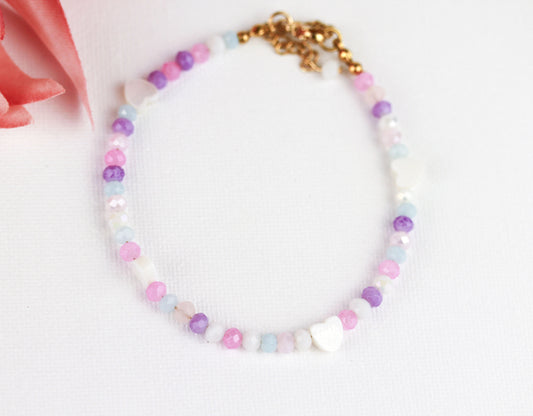 Pastellfarbenes Perlenarmband – Zartes handgemachtes Einzelstück