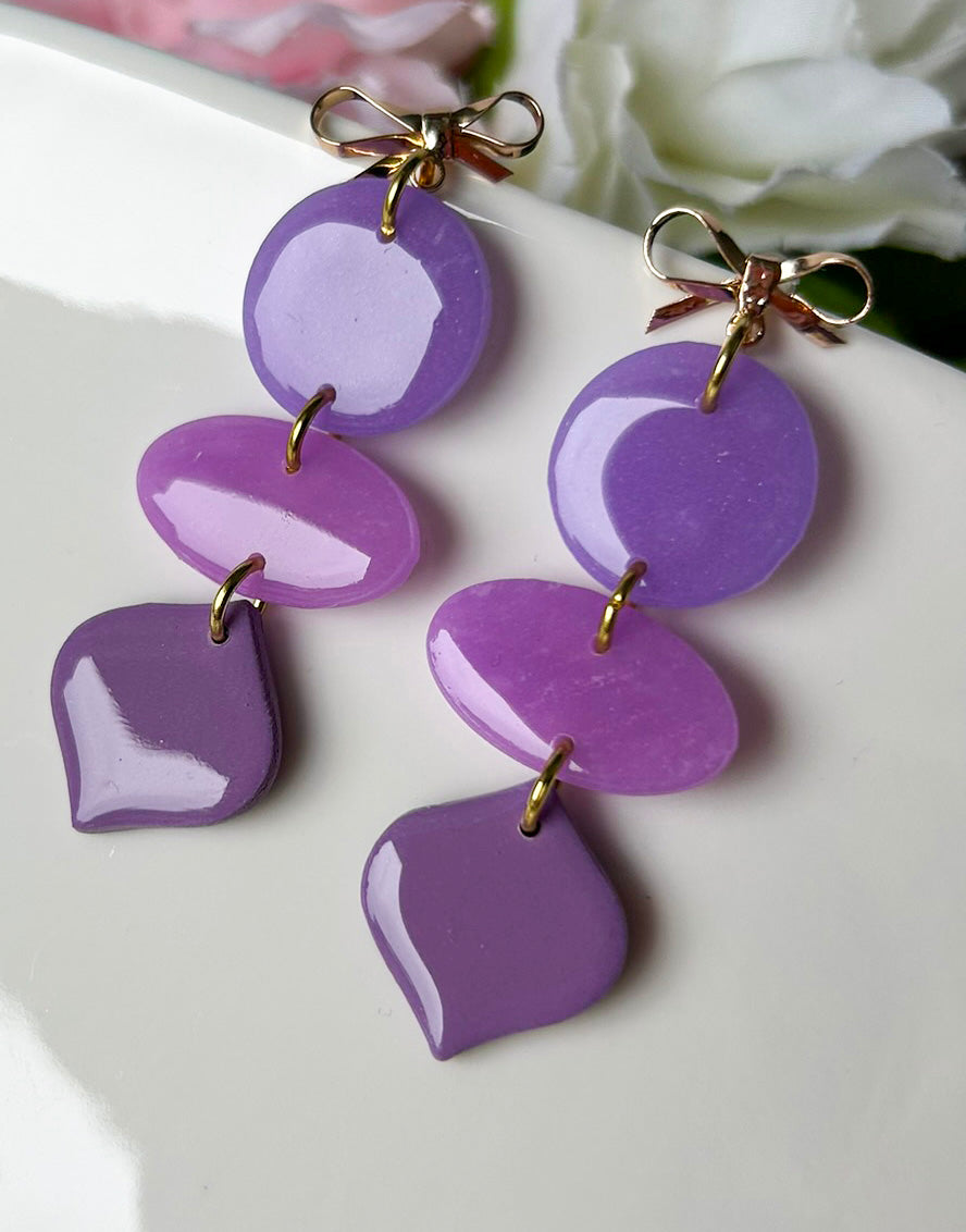 Lilac Bow Drops - Ohrringe