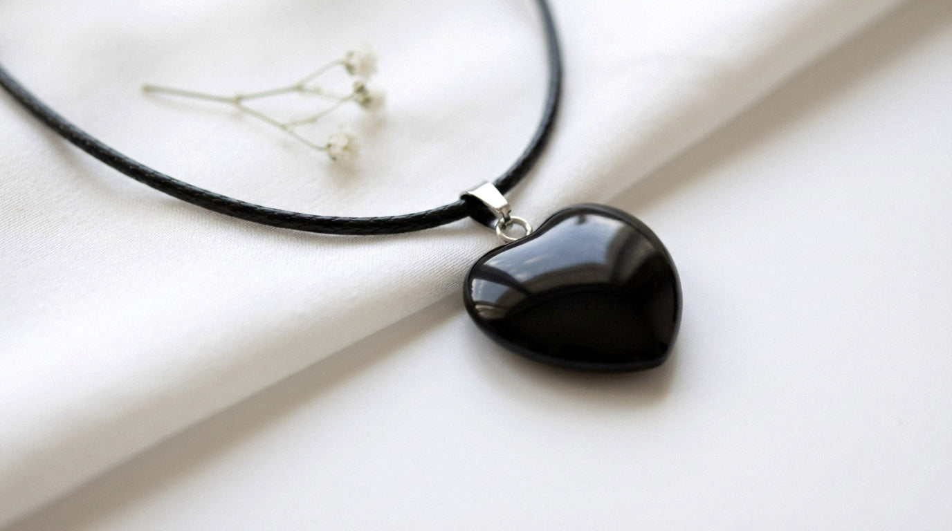 Onyx Herz Anhänger – Handgefertigte Naturstein-Halskette