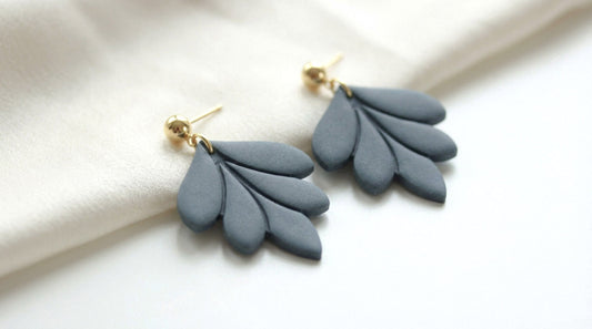 Große Blatt Polymer Clay Ohrringe – Kollektion Dewlight