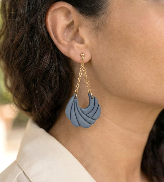 Polymer Clay Ohrringe mit Kette – Statement Hängeohrringe | Dewlight Kollektion