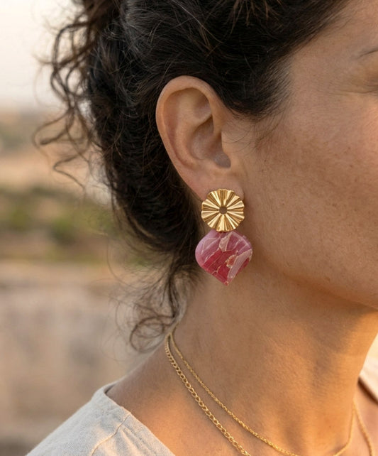 Terra Sol – Handgefertigte Boho Statement Polymer Clay Ohrringe
