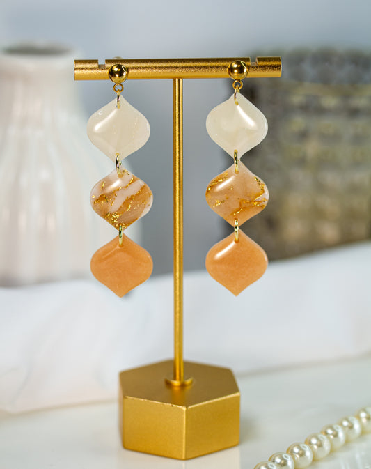 Statement Ohrringe - Wavy - Apricot Glow Collection