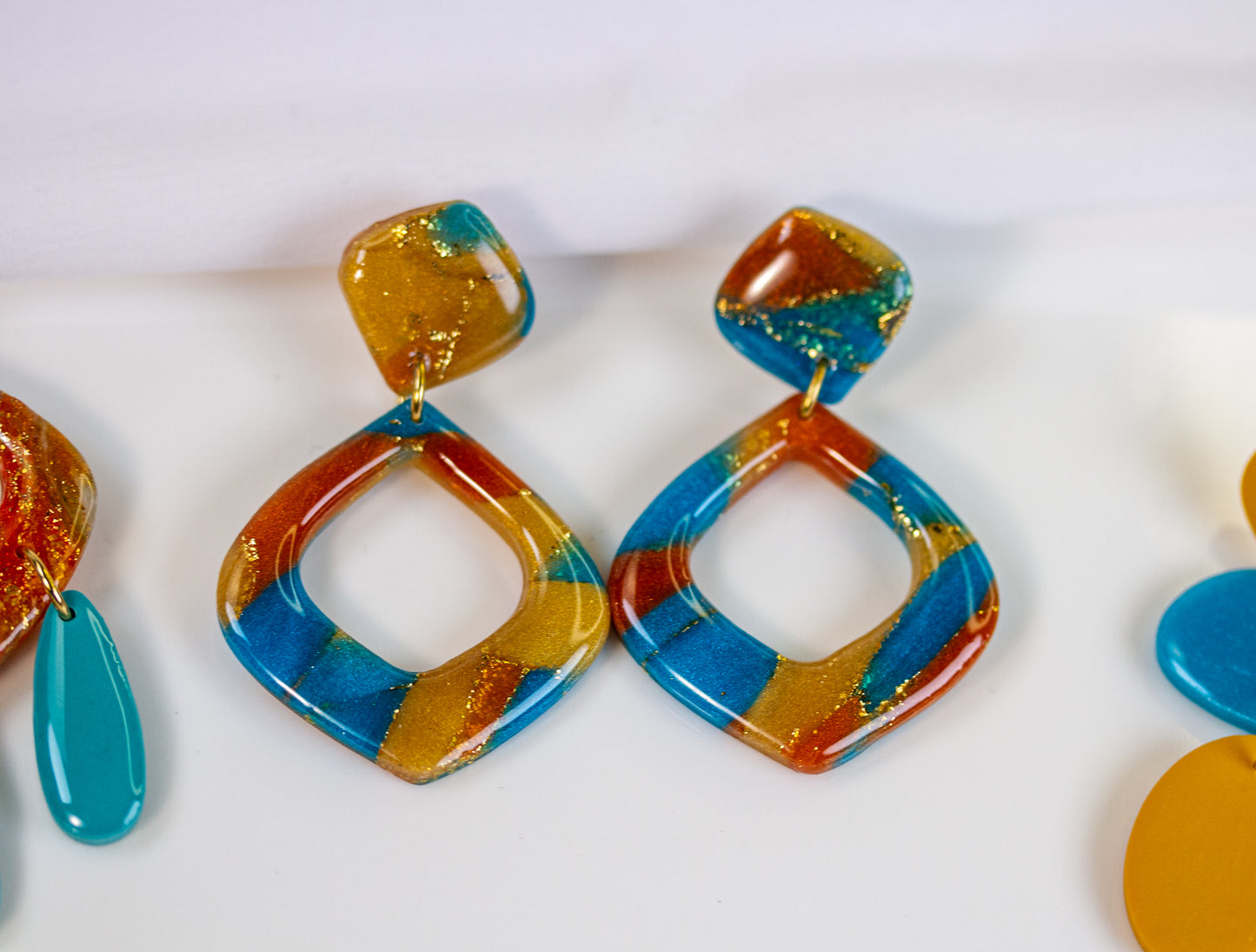 Statement Ohrringe – Cut Out Square – Sunset Lagoon Collection