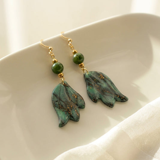 Emerald Leaf - Ohrringe