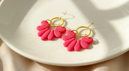 Coral Bloom Fan – Gold - Ohrringe