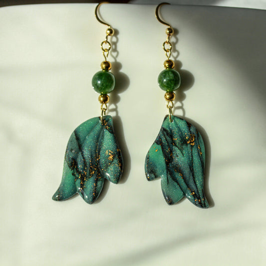 Emerald Leaf - Ohrringe