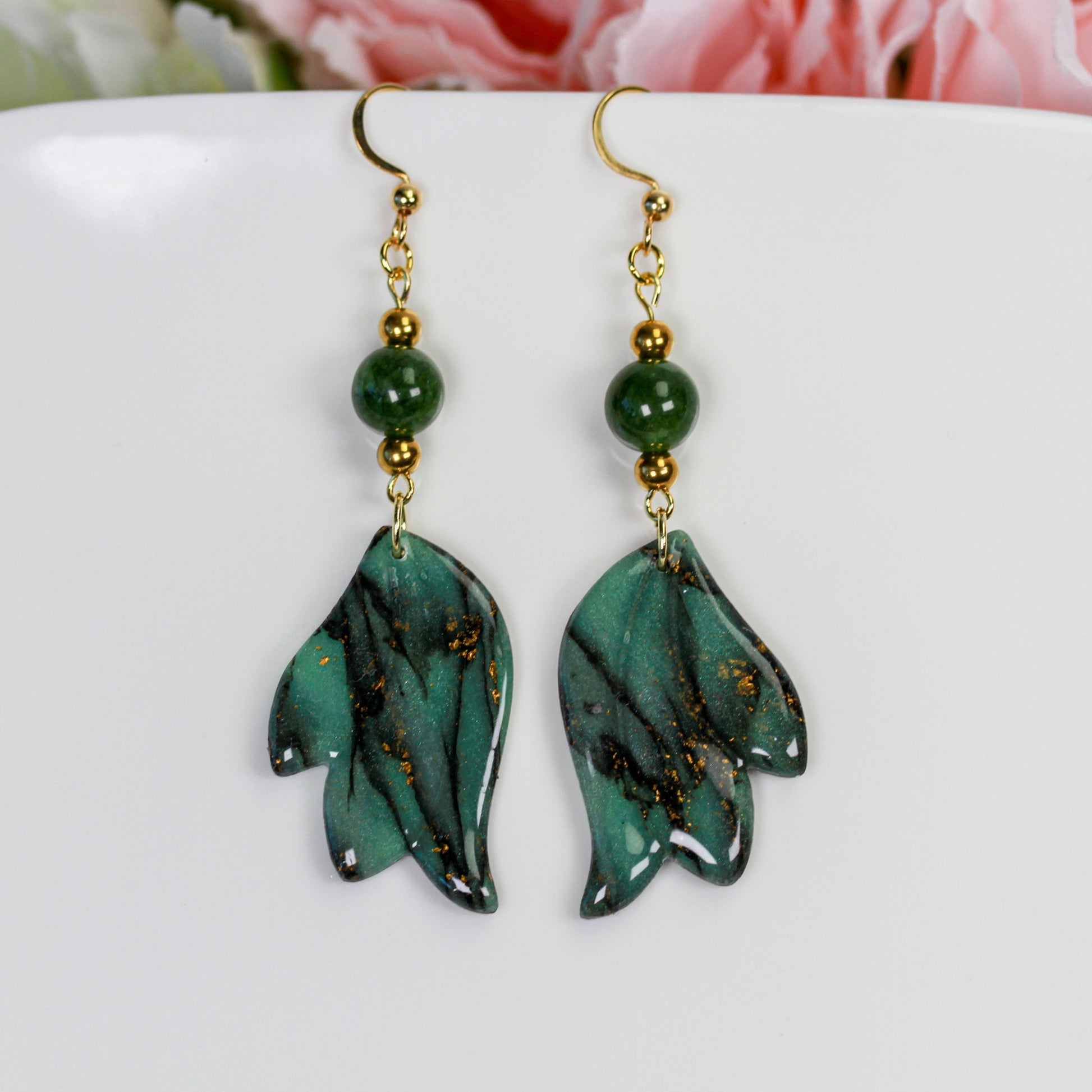 Emerald Leaf - Ohrringe