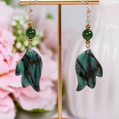 Emerald Leaf - Ohrringe