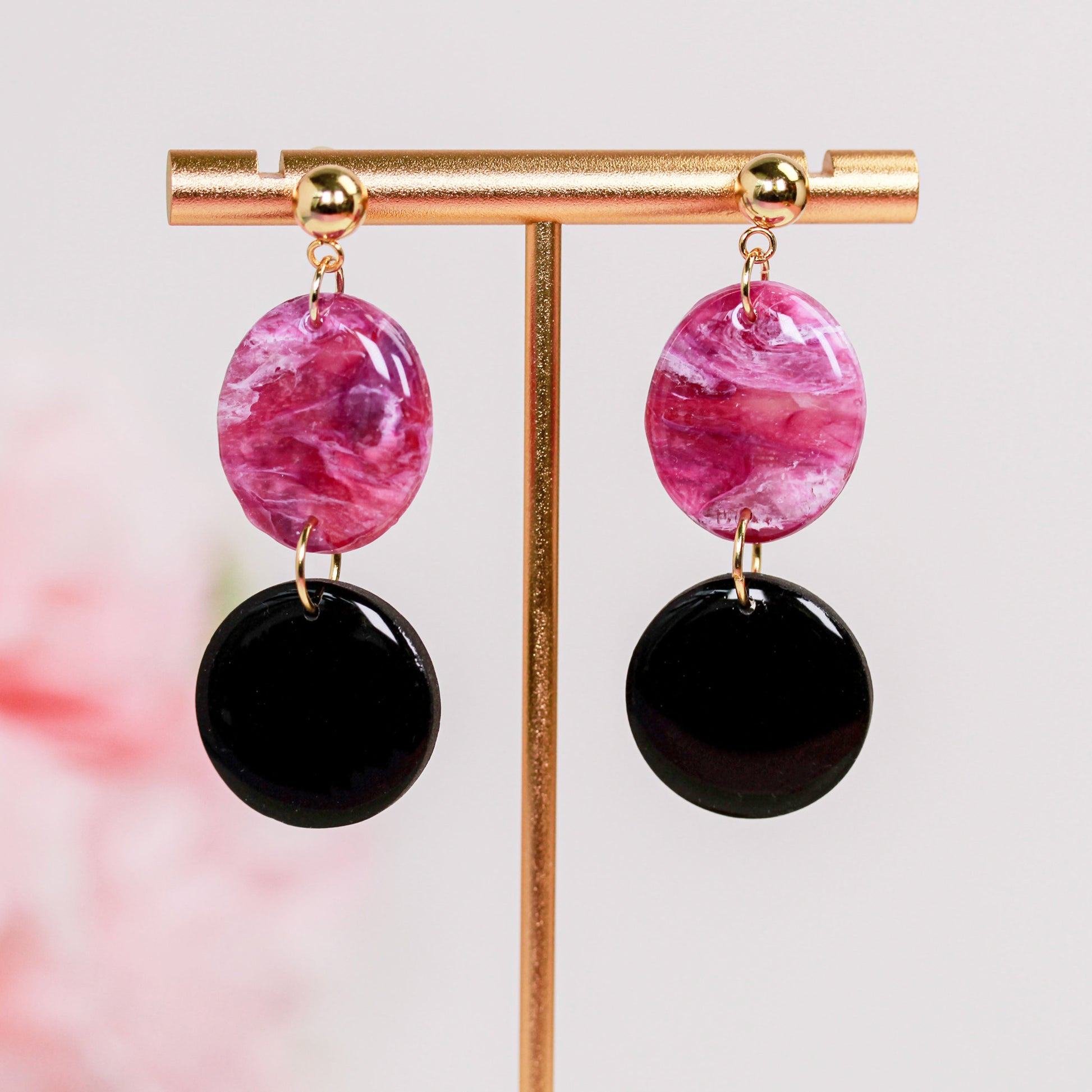 Berry Noir Marble - Ohrringe