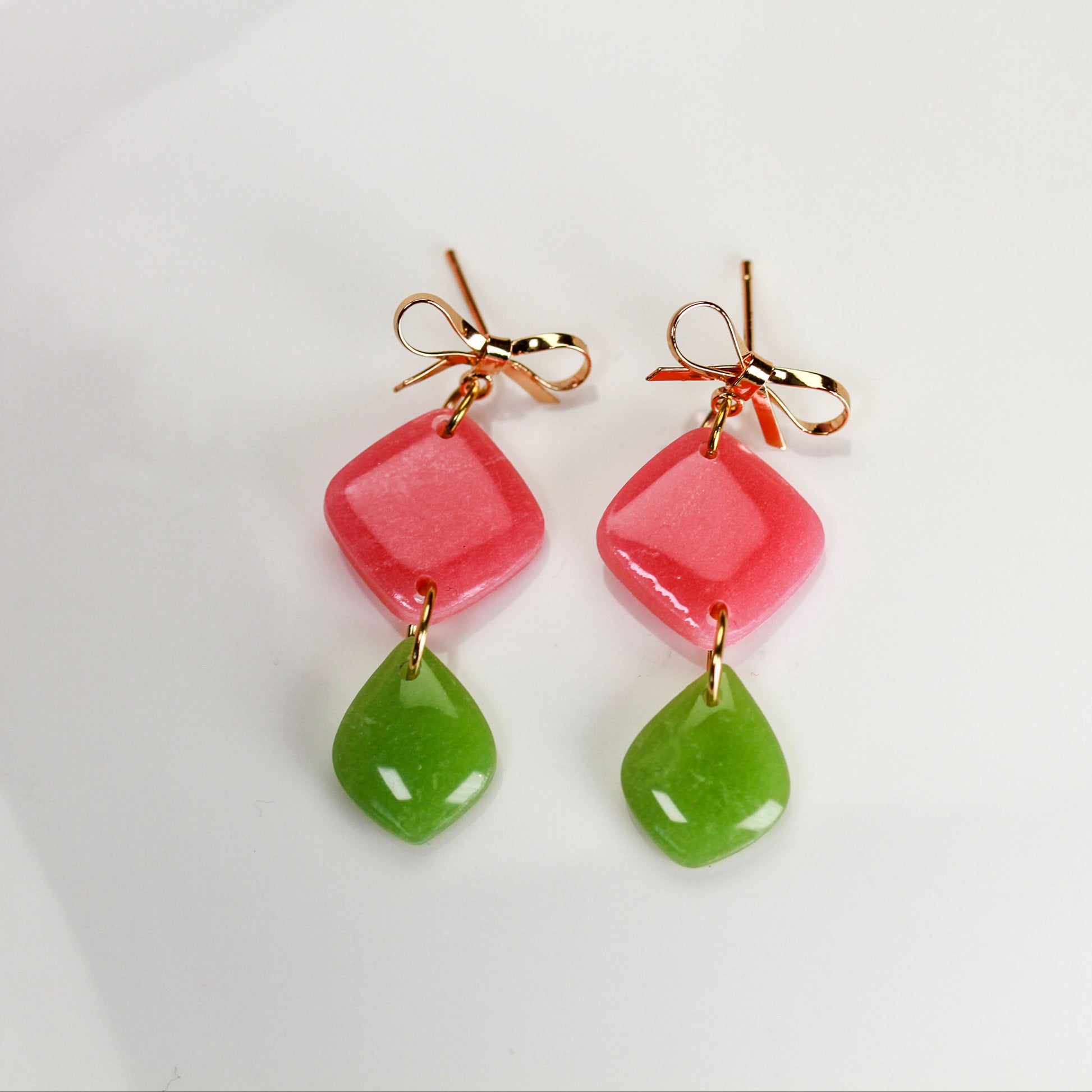 Berry Olive Bow - Ohrringe