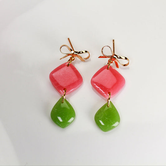 Berry Olive Bow - Ohrringe