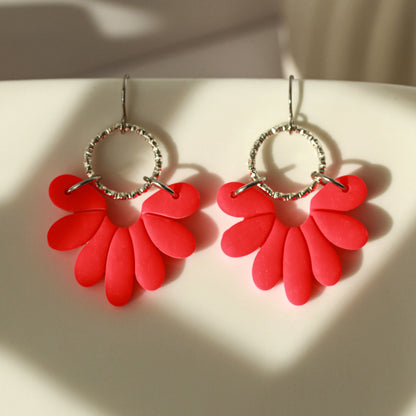 Coral Bloom Fan – Silver - Ohrringe