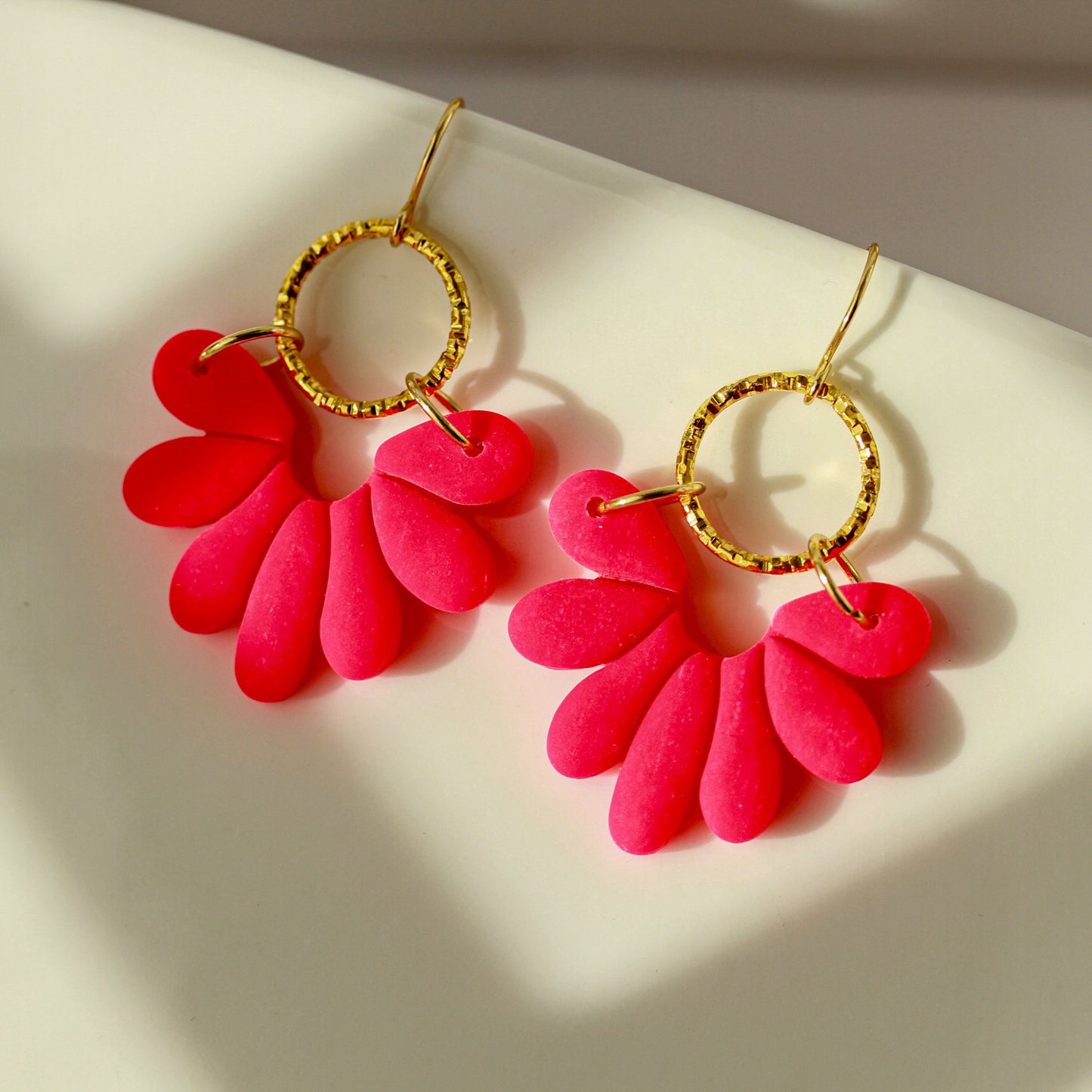 Coral Bloom Fan – Gold - Ohrringe