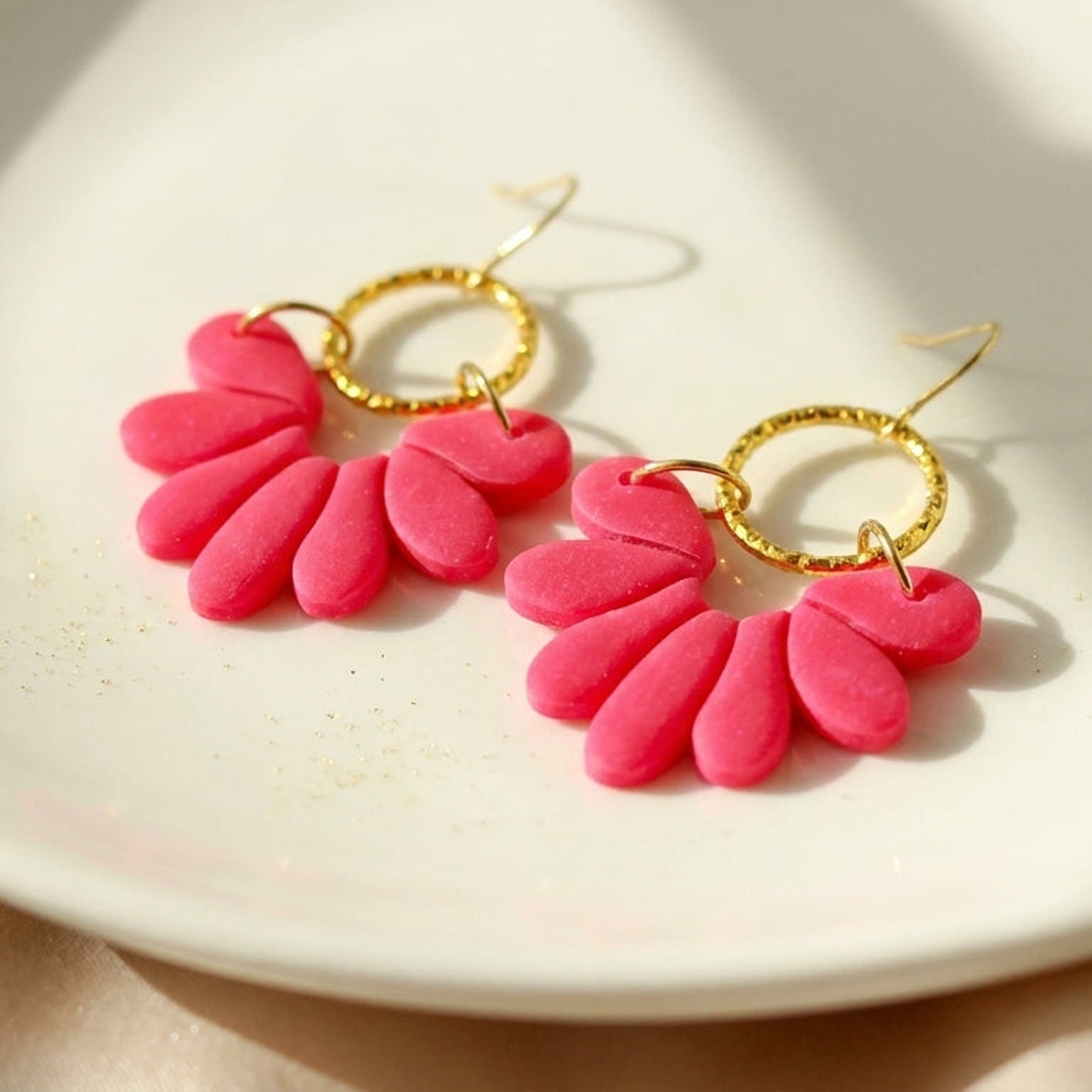 Coral Bloom Fan – Gold - Ohrringe