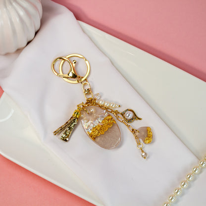 Champagne Gold – Eleganter Bag Charm in Gold und Creme