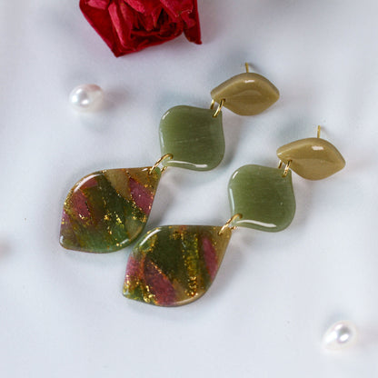 Olive Glow Trio – Ohrringe