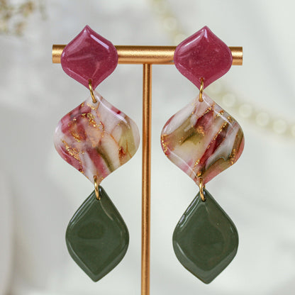 Rosewood Berry Olive Swing – Ohrringe