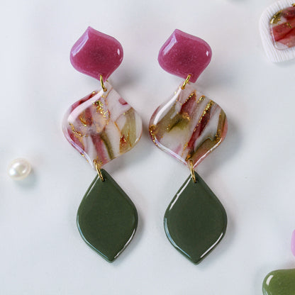 Rosewood Berry Olive Swing – Ohrringe