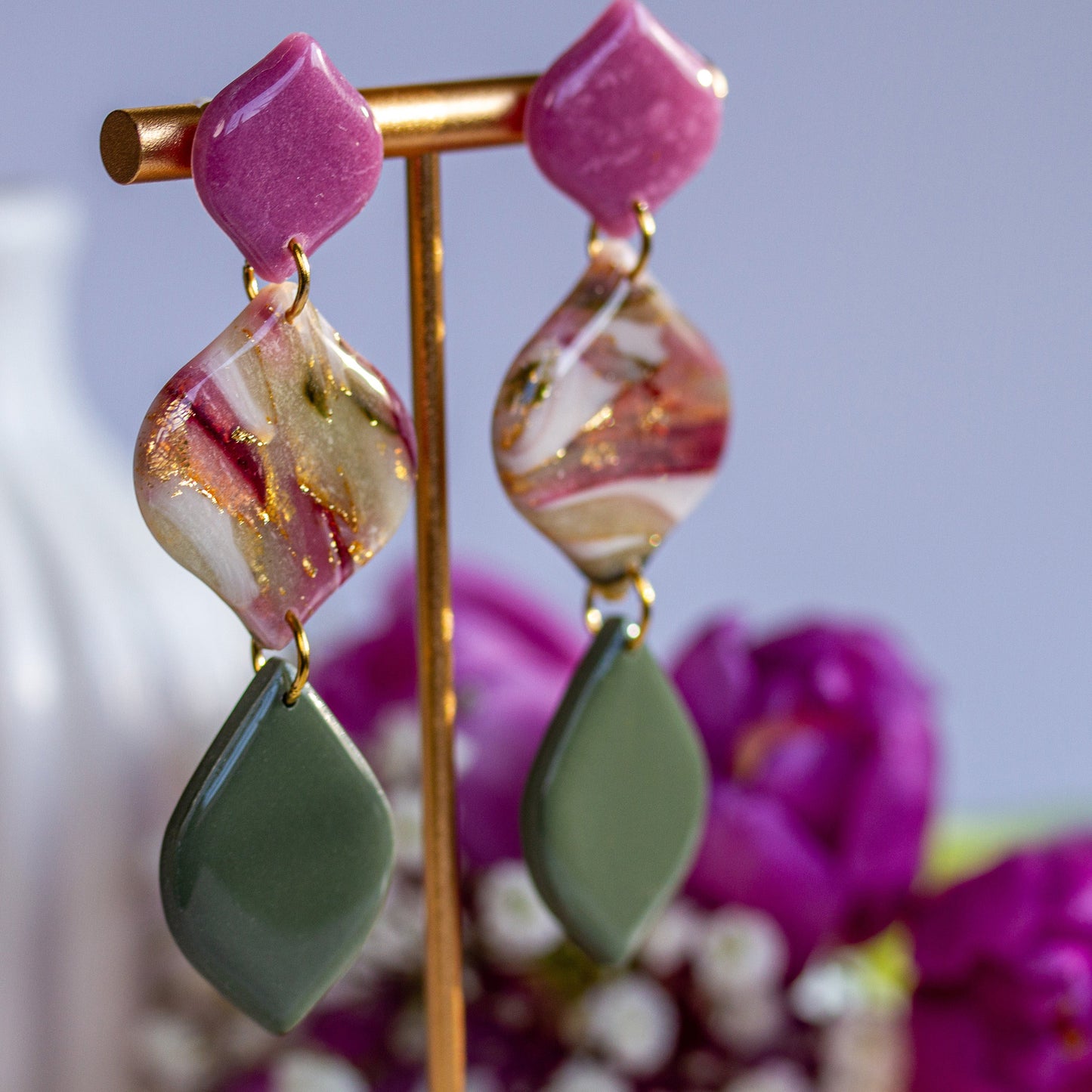 Rosewood Berry Olive Swing – Ohrringe