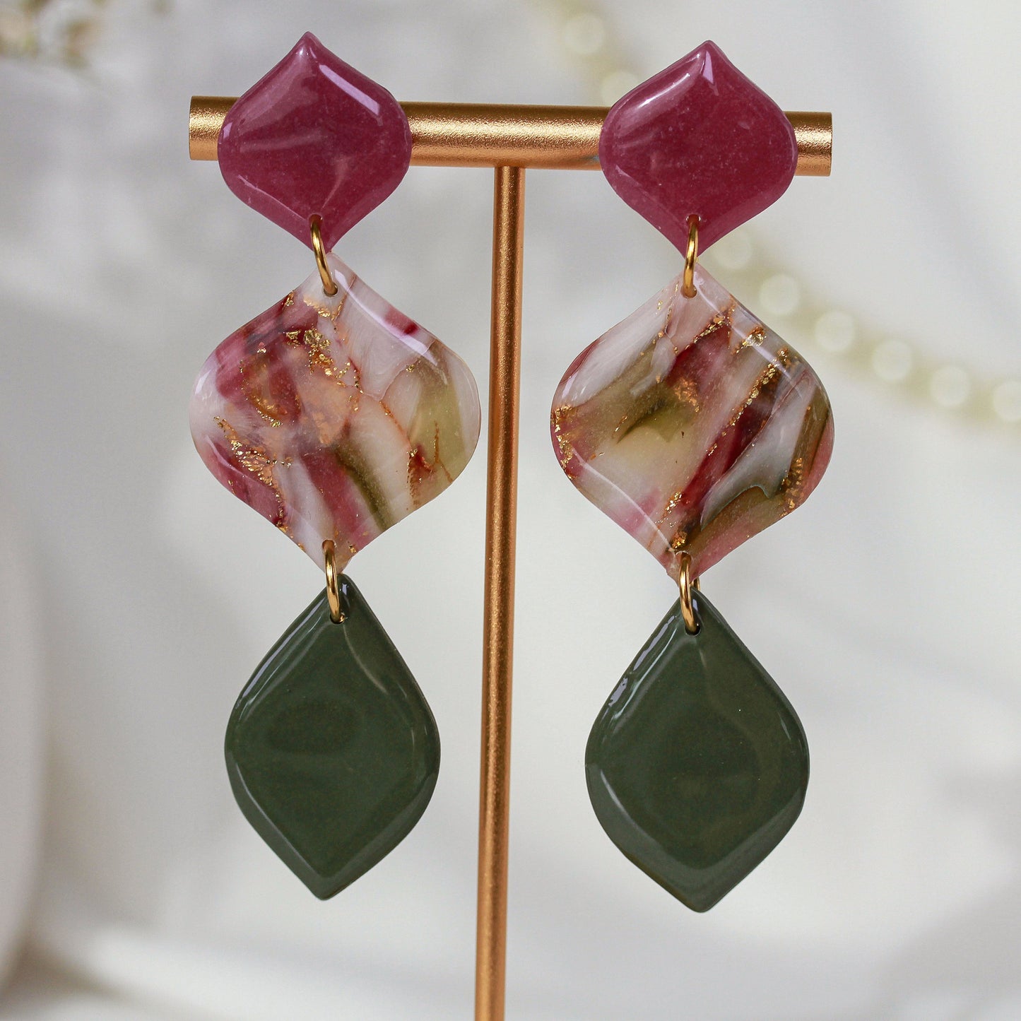 Rosewood Berry Olive Swing – Ohrringe