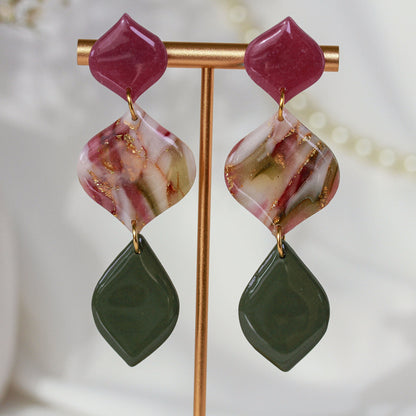Rosewood Berry Olive Swing – Ohrringe