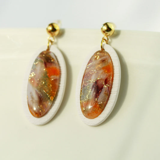 Amber Bloom Oval – Ovale Ohrringe