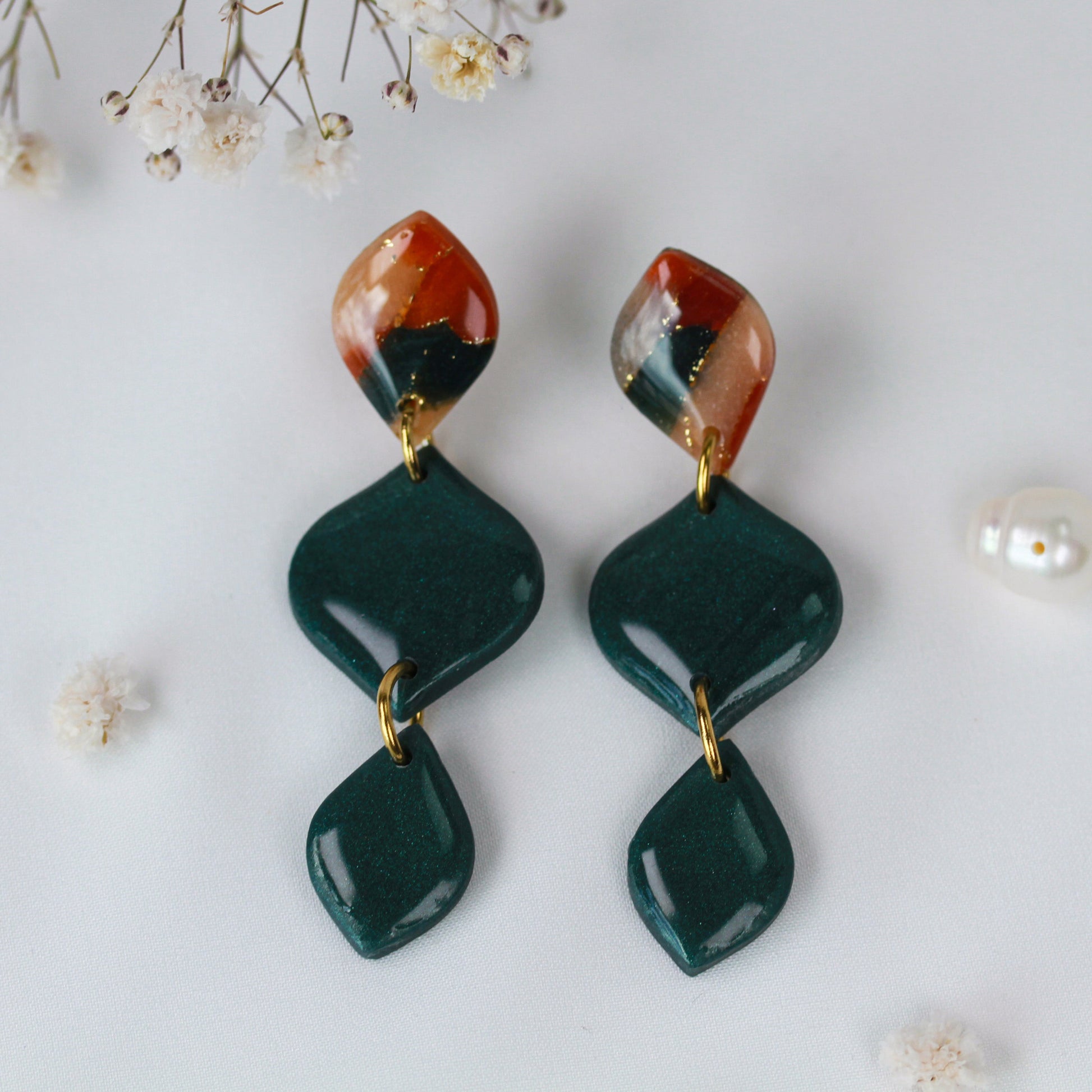 Amber Bloom Trio – Ohrringe