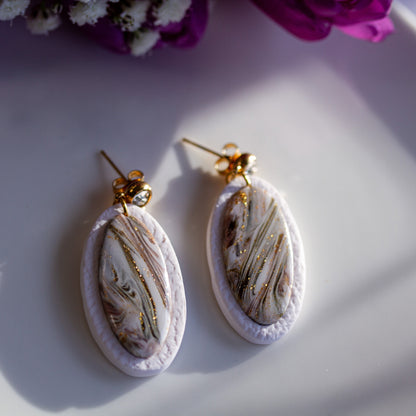 Ivory Mocha Glow – Ovale Ohrringe