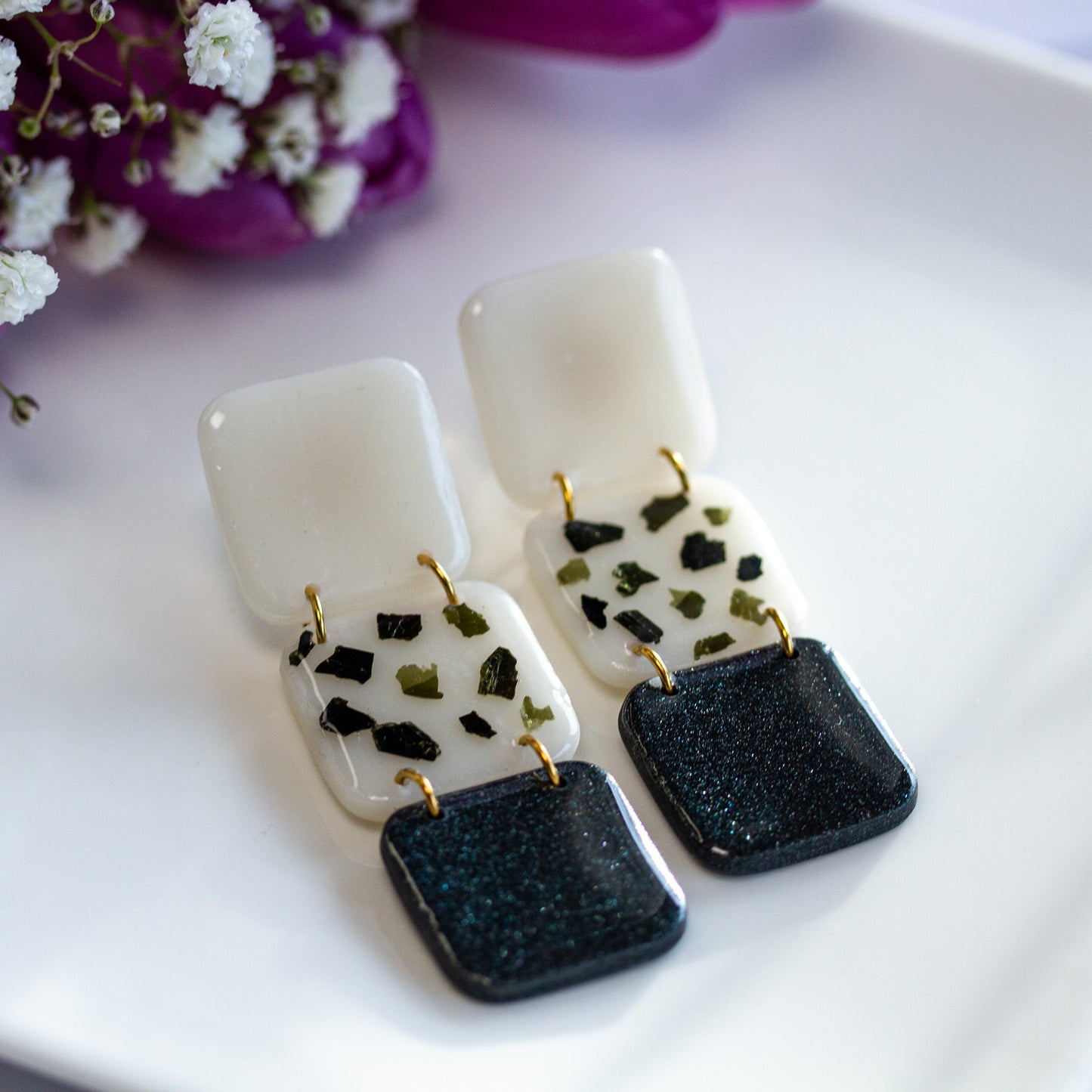 Terrazzo Noir – Ohrringe