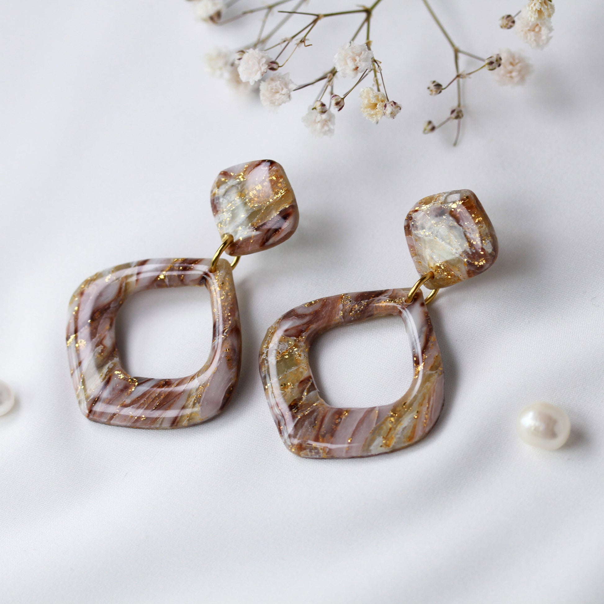 Ivory Mocha Frame – Ohrringe