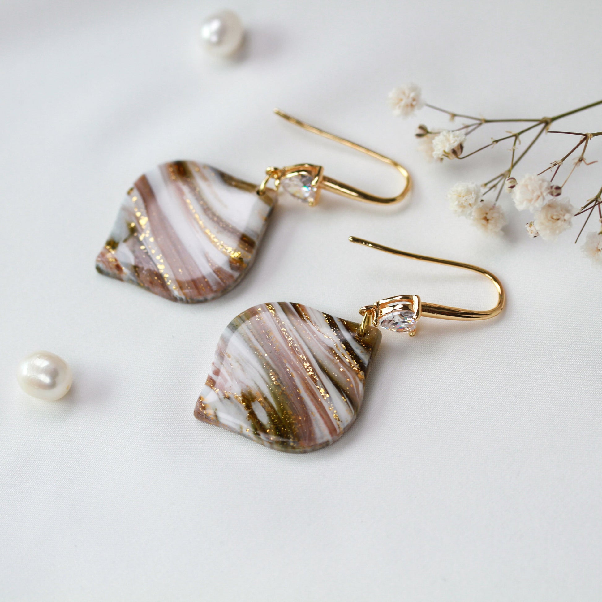Ivory Mocha Bloom – Ohrringe