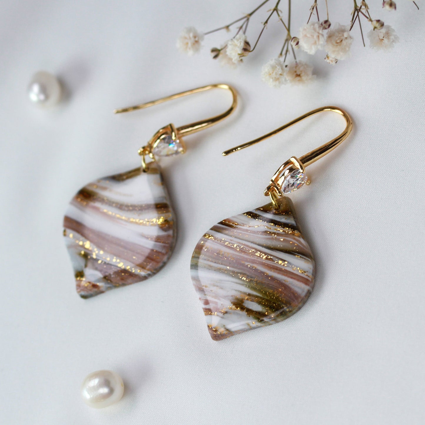 Ivory Mocha Bloom – Ohrringe