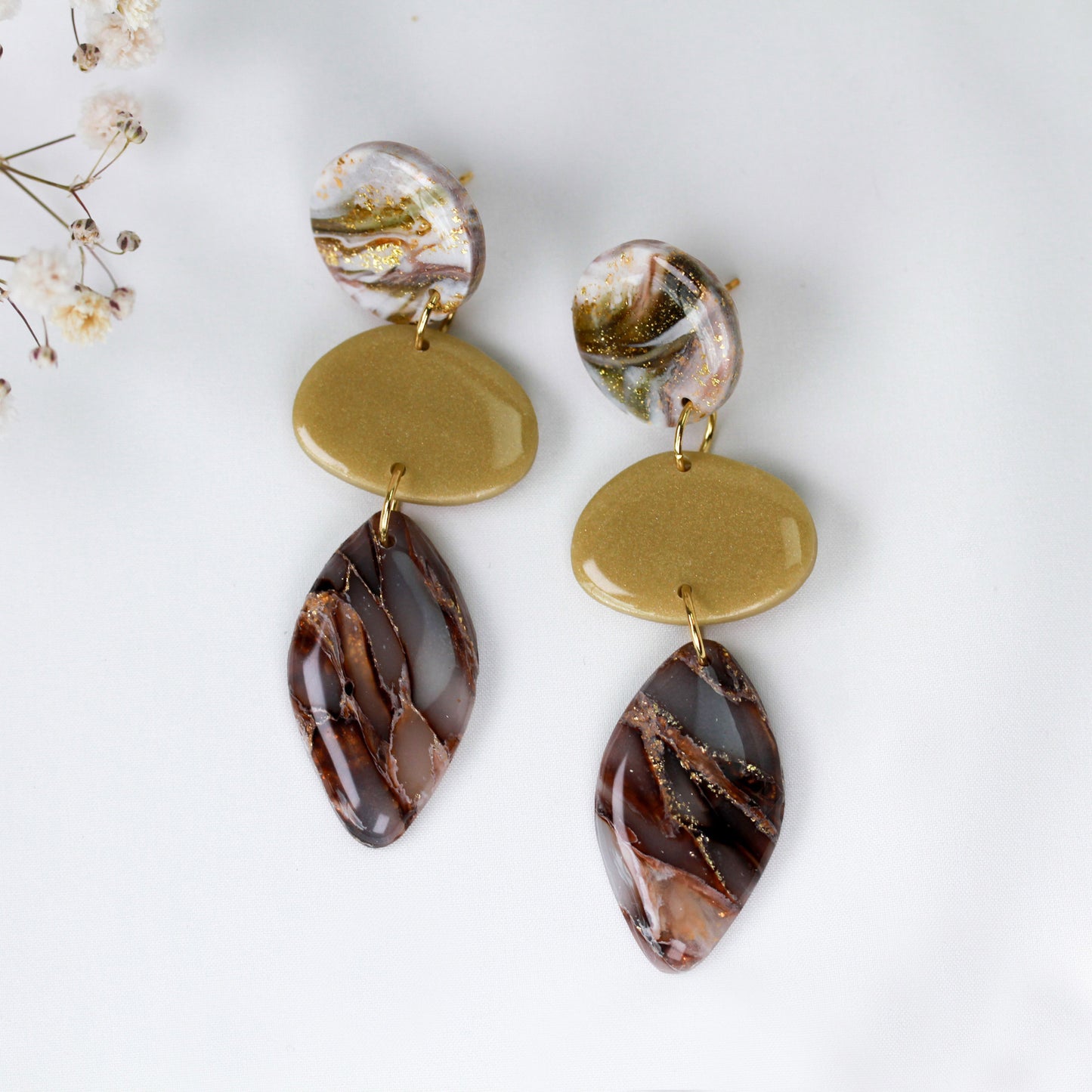 Ivory Mocha Leaf – Ohrringe