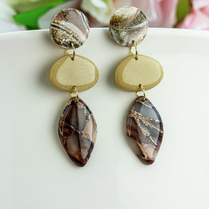 Ivory Mocha Leaf – Ohrringe