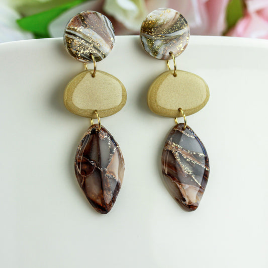 Ivory Mocha Leaf – Ohrringe