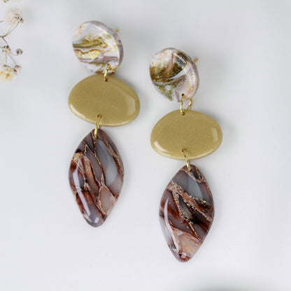 Ivory Mocha Leaf – Ohrringe
