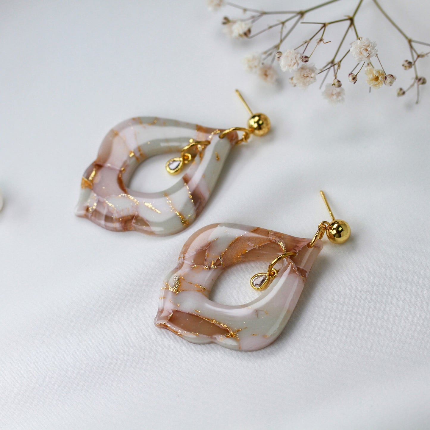 Nude Crystal Bloom – Ohrringe